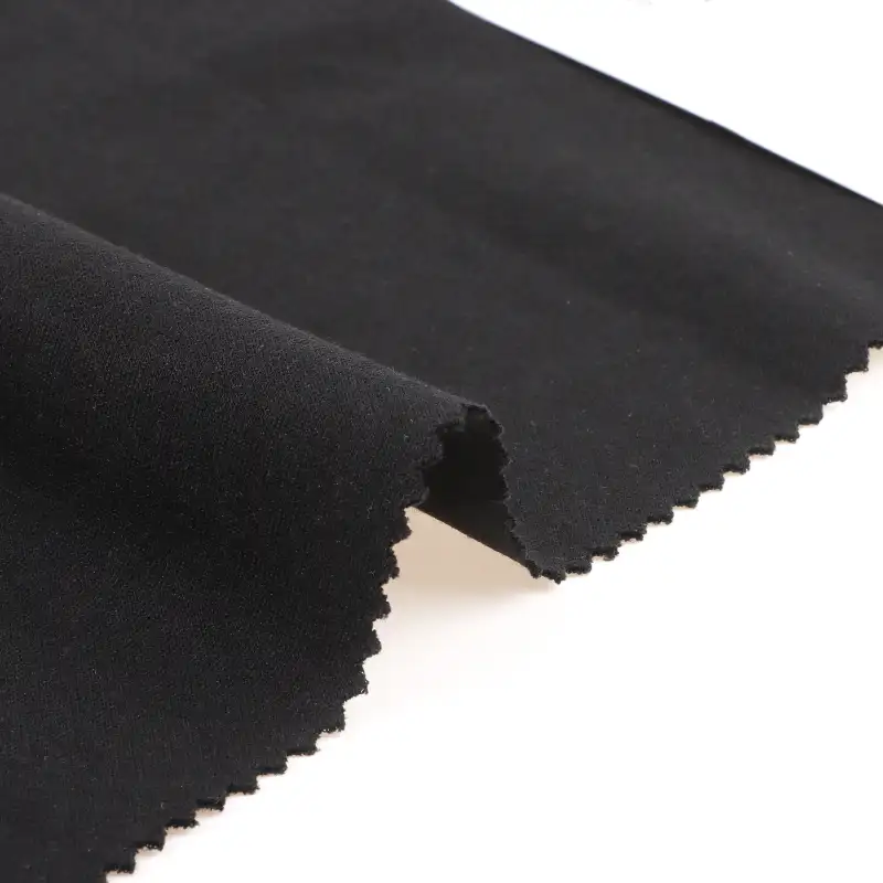 China Fabric for Tank Top,Crop Top,Pajamas Interlock Knit Fabric Polyester Spandex Black color buy from China wholesaler bulk order at wholesale price free worldwide shipping Alibaba