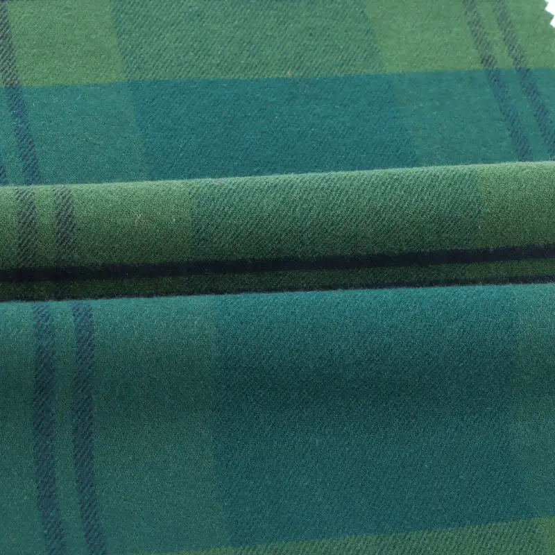 China Fabric for Blouse,Skirt,Loungewear Cotton YD Flannel Natural Woven Fabric Cotton Elastane green check color buy from China wholesaler bulk order at wholesale price free worldwide shipping Alibaba