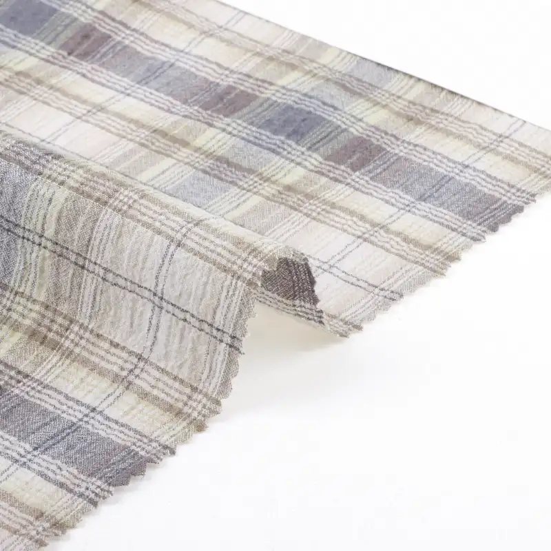 China Fabric for Tank Top,Blouse Cotton YD Crepe Natural Woven Fabric Cotton Elastane check color buy from China wholesaler bulk order at wholesale price free worldwide shipping Alibaba