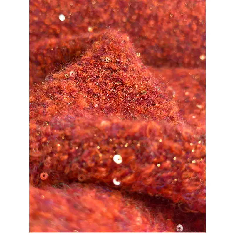 China Yarn for Ladies Vest (Sweater),Men’s Vest (Sweater),Open Cardigan (Sweater),Full-Zipper Cardigan (Sweater),Half-Zipper Cardigan (Sweater),Shirt Long Sleeve Button (Sweater),Shirt Long Sleeve Zipper (Sweater),Shirt Half Sleeve Button (Sweater),Shirt Half Sleeve Zip Boucle Yarn Fancy Yarn Polyester Nylon Merino Wool Lurex Sequin 绯红 color buy from China wholesaler bulk order at wholesale price free worldwide shipping Alibaba