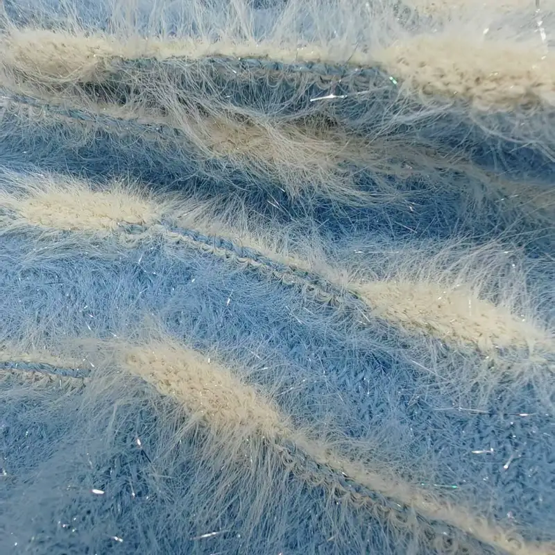 China Yarn for Crop Top,Hoodie,Full-Zipper Cardigan (Sweater),Round Neck Pullover (Sweater) Cat Feather Yarn Fancy Yarn Nylon METALLIC GOLD Blue and white color buy from China wholesaler bulk order at wholesale price free worldwide shipping Alibaba