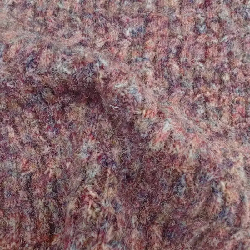 China Yarn for Crop Top,Hoodie,Open Cardigan (Sweater),Crop Top Pullover (Sweater) Mossy Yarn Fancy Yarn Recycled Polyester Acrylic Nylon RWS Wool Spandex Pink color buy from China wholesaler bulk order at wholesale price free worldwide shipping Alibaba