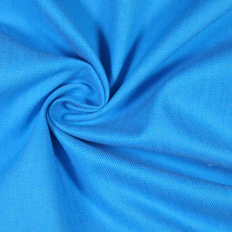 China Fabric for Shirt,Pants,Trench Coat TC Twill Woven Blended Fabric Cotton Polyester Elastane BLUE color buy from China wholesaler bulk order at wholesale price free worldwide shipping Alibaba