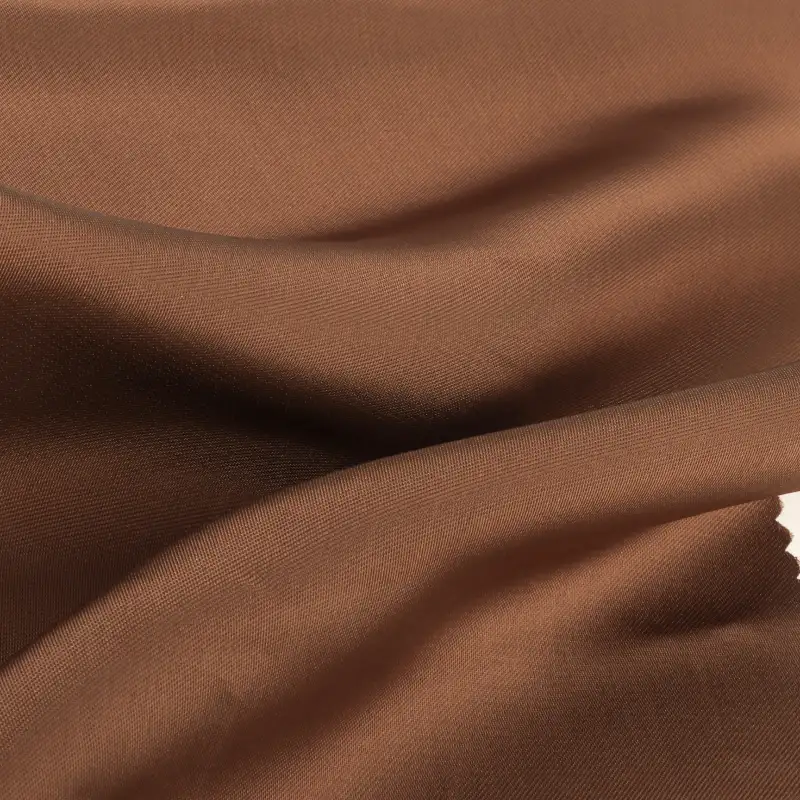 China Fabric for Skirt,Skirt ,Wide Leg Trousers Cotton/Rayon Twill Woven Blended Fabric Viscose Polyester Brown color buy from China wholesaler bulk order at wholesale price free worldwide shipping Alibaba