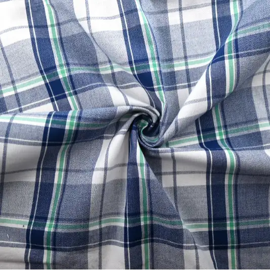 India Fabric for Shirt Cotton Plain Natural Woven Fabric COTTON Blue And White Check color buy from India wholesaler bulk order at wholesale price free worldwide shipping Alibaba