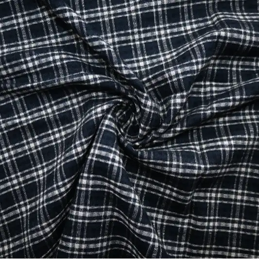 India Fabric for Shirt Cotton Dobby Natural Woven Fabric COTTON VISCOSE Black Cream Check color buy from India wholesaler bulk order at wholesale price free worldwide shipping Alibaba