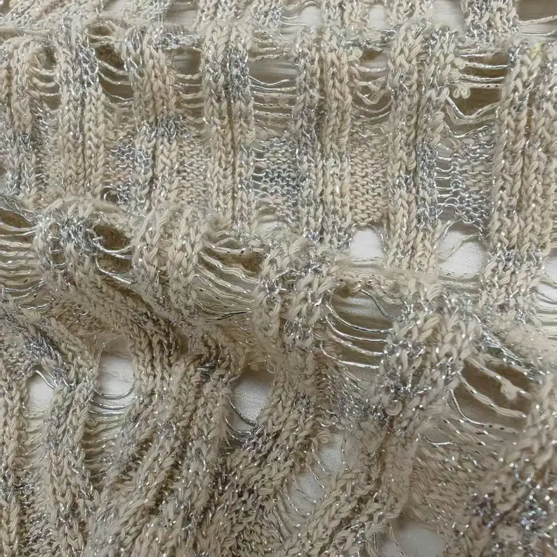 China Yarn for Crop Top,Dresses (Pullover) (Sweater),Skirt (Sweater) Knot Yarn Fancy Yarn Cotton METALLIC GOLD cream-coloured color buy from China wholesaler bulk order at wholesale price free worldwide shipping Alibaba