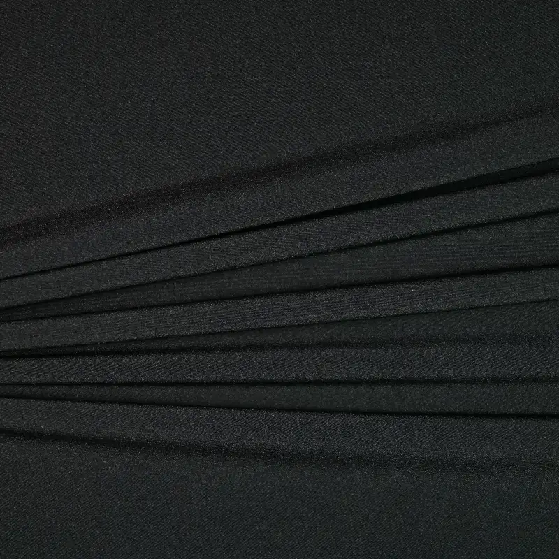 China Fabric for Wide Leg Trousers,Strap Midi Dress Twill Woven Blended Fabric Polyester Spandex black color buy from China wholesaler bulk order at wholesale price free worldwide shipping Alibaba