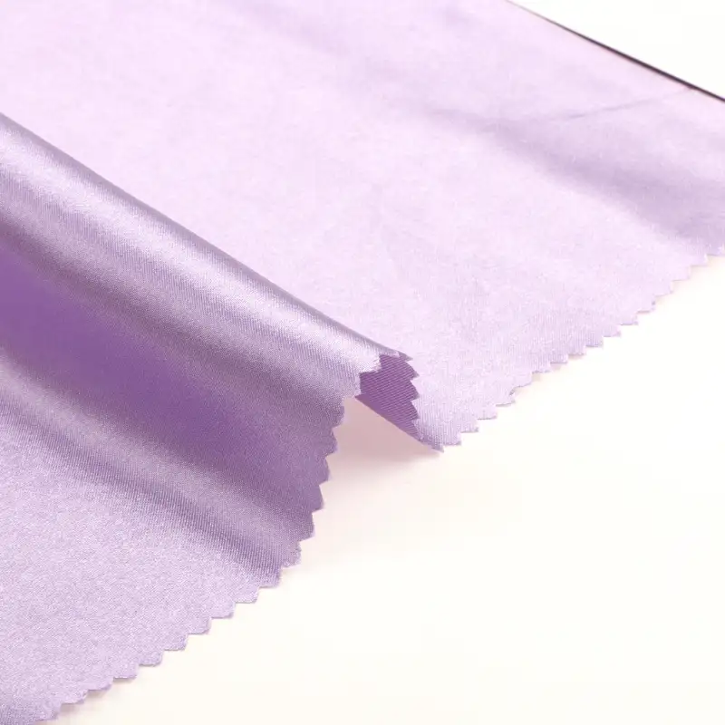 China Fabric for Shirt,Blouse,Dresses (Cardigan Open) ,Dresses (Cardigan Button) ,Skirt ,Pleated Midi Skirt Polyester Satin Synthetic Woven Fabric Polyester Purple color buy from China wholesaler bulk order at wholesale price free worldwide shipping Alibaba