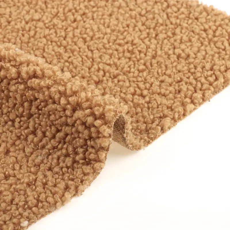 China Fabric for Hoodie,Overcoat,Skirt ,Loungewear Teddy Knit Fabric Polyester Brown color buy from China wholesaler bulk order at wholesale price free worldwide shipping Alibaba