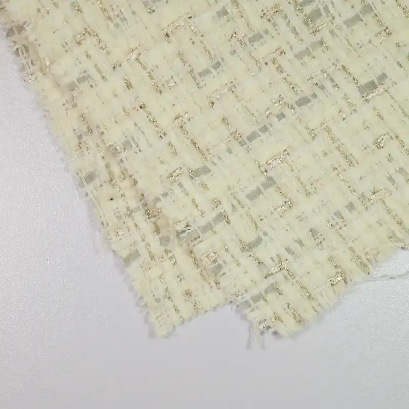 China Fabric for Jackets,Suit,Uniform Chanel-Style Fabric Woolen Polyester Wool Lurex Beige color buy from China wholesaler bulk order at wholesale price free worldwide shipping Alibaba