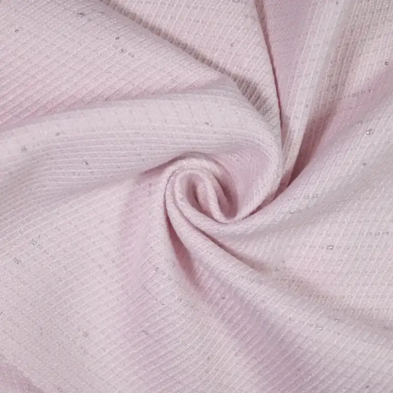 China Fabric for Blazer,Suit,Uniform,Sleeveless Puffy Mini Dress,Ladies Cargo A-Line Skirt Chanel-Style Fabric Woolen Polyester Nylon Pink color buy from China wholesaler bulk order at wholesale price free worldwide shipping Alibaba