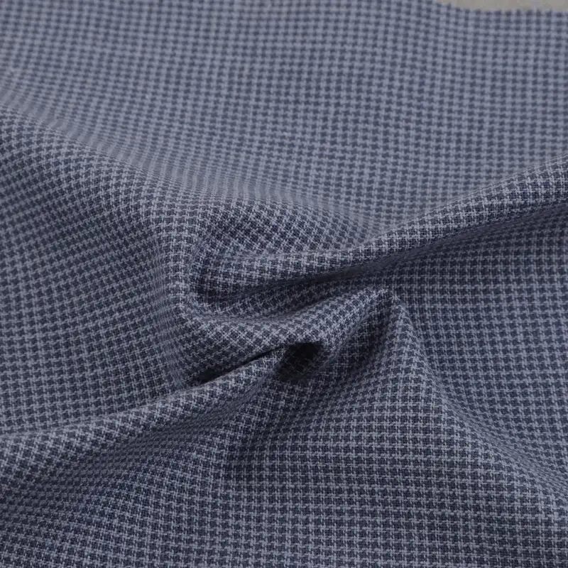 Bangladesh Fabric for Shirt,Casual Long Sleeve Crop Shirt,Cropped V-Neck Shirt Cotton Dobby Natural Woven Fabric BCI Cotton Puppy Tooth Check-1 color buy from Bangladesh wholesaler bulk order at wholesale price free worldwide shipping Alibaba