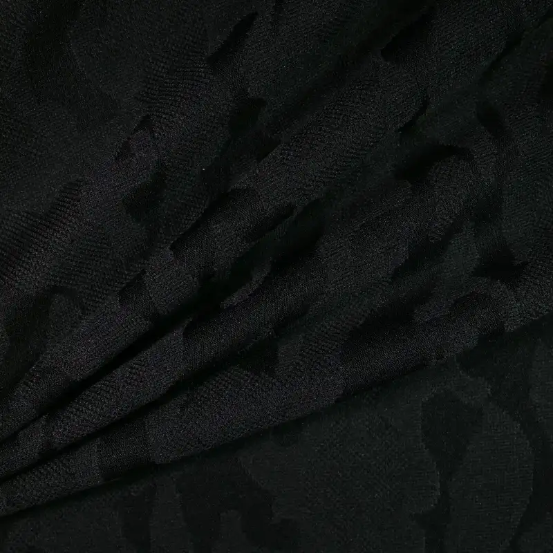 China Fabric for Dresses (Pullover) ,Tank Midi Dress,Collar Sleeveless Wrap Midi Dress Jacquard Knit Fabric Polyester Spandex black color buy from China wholesaler bulk order at wholesale price free worldwide shipping Alibaba