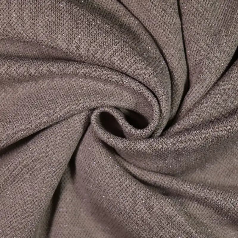 China Fabric for T-Shirt,Men’s Vest ,Strap Midi Dress Single Jersey Knit Fabric Rayon Polyester Lurex Brown color buy from China wholesaler bulk order at wholesale price free worldwide shipping Alibaba
