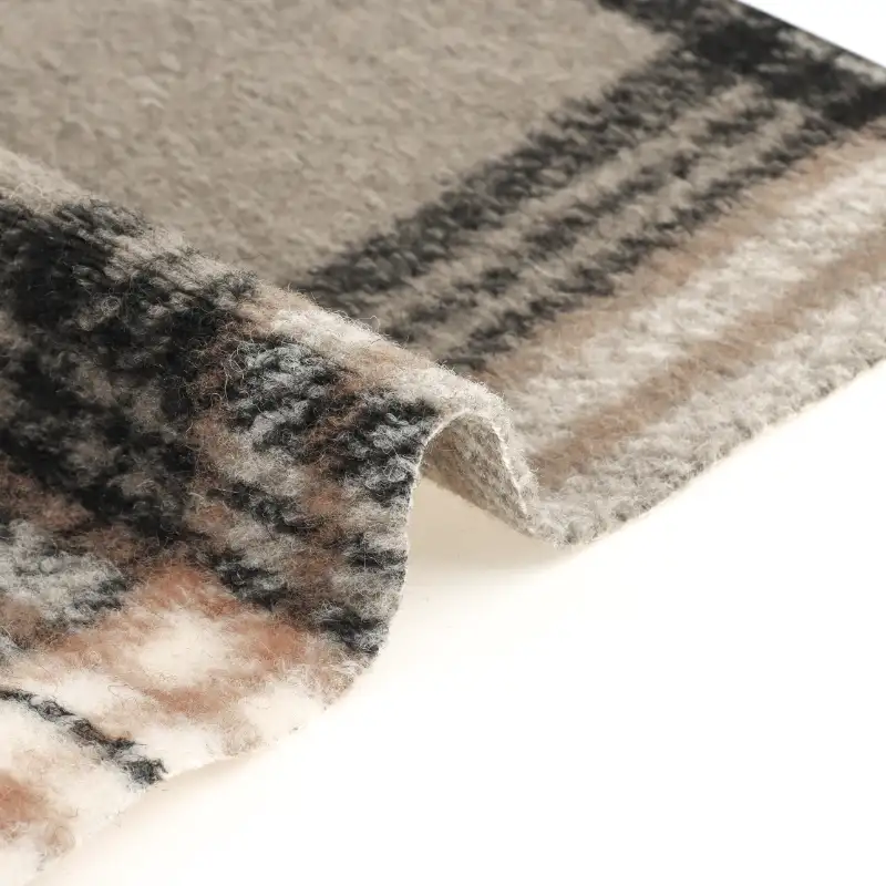 China Fabric for Jackets,Overcoat,Skirt  Knit Woolen Fabric Woolen Polyester Wool check color buy from China wholesaler bulk order at wholesale price free worldwide shipping Alibaba