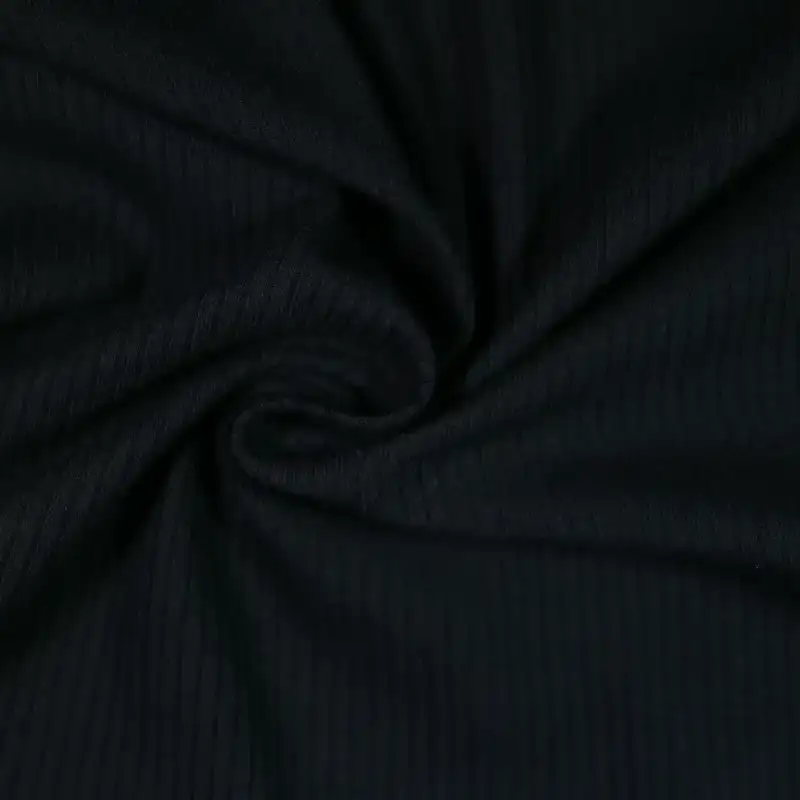 China Fabric for T-Shirt,Ladies Vest  Rib Knit Fabric BCI Cotton Spandex Other black color buy from China wholesaler bulk order at wholesale price free worldwide shipping Alibaba