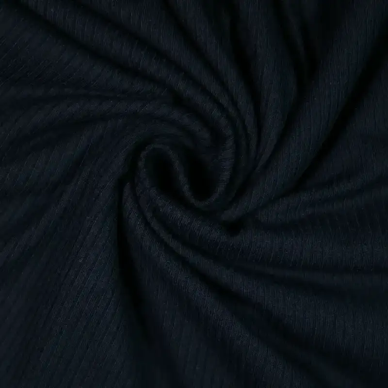China Fabric for T-Shirt,Strap Midi Dress Rib Knit Fabric BCI Cotton Spandex Other black color buy from China wholesaler bulk order at wholesale price free worldwide shipping Alibaba