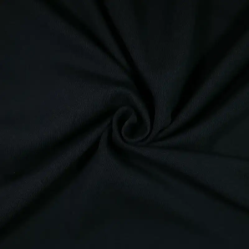 China Fabric for Jackets,T-shirt  Four-way Stretch (Bi-Stretch) Knit Fabric Cotton Polyester Spandex black color buy from China wholesaler bulk order at wholesale price free worldwide shipping Alibaba