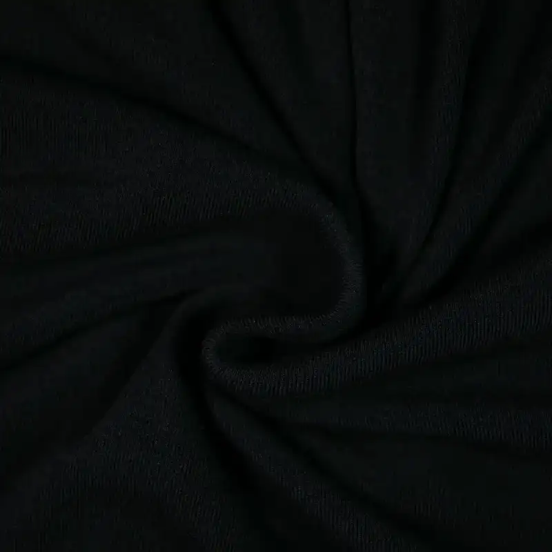 China Fabric for T-shirt ,Strap Midi Dress Rib Knit Fabric Polyester Spandex black color buy from China wholesaler bulk order at wholesale price free worldwide shipping Alibaba