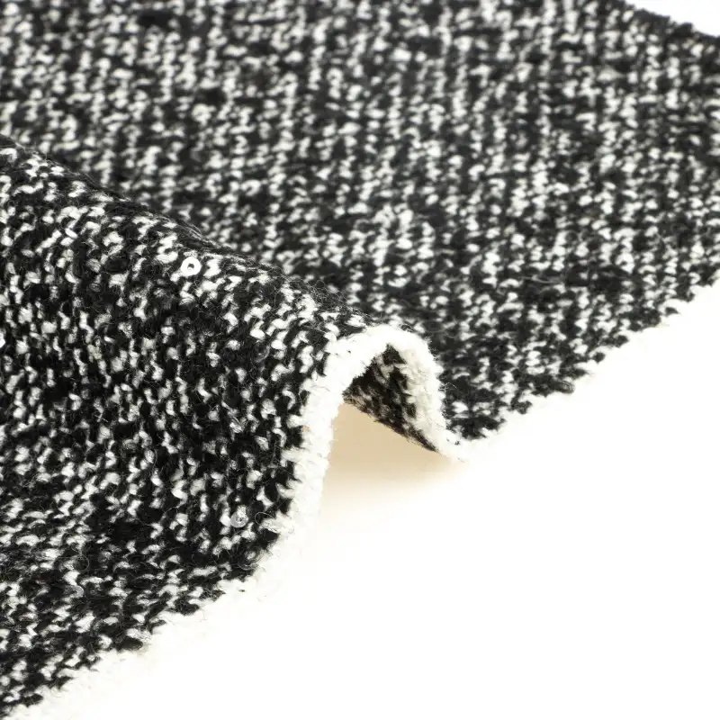 China Fabric for Blazer,Overcoat,Skirt ,Waist coat Woolen Tweed Woolen Wool Polyester Acrylic black-white color buy from China wholesaler bulk order at wholesale price free worldwide shipping Alibaba