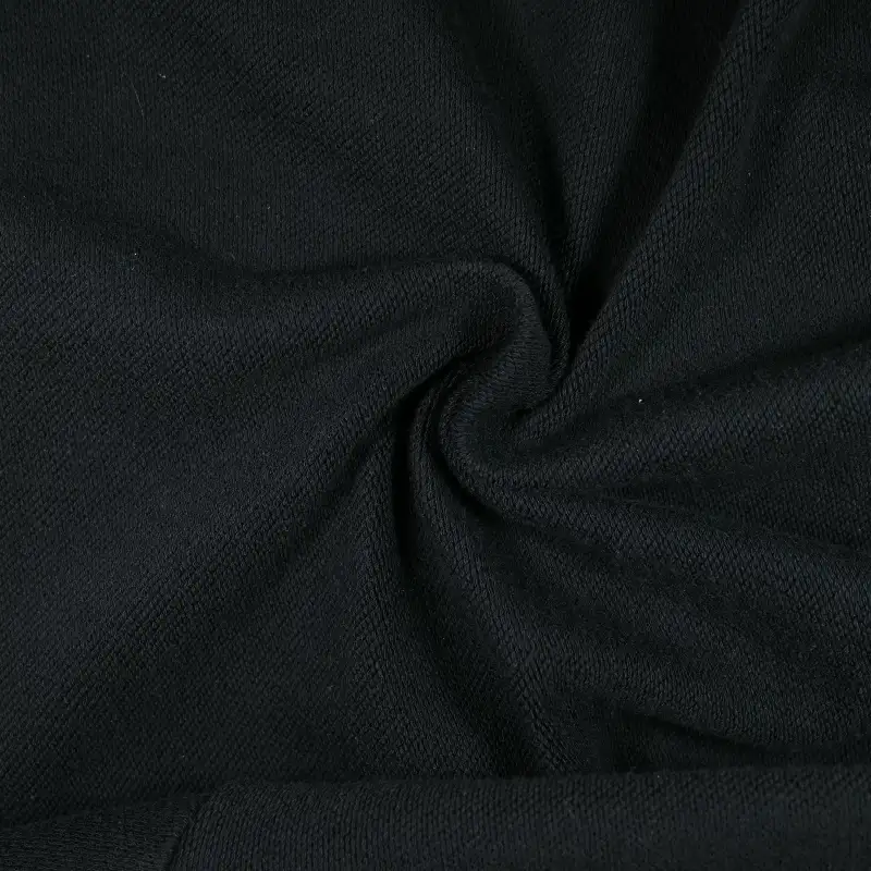 China Fabric for Jackets,Sweatshirt,Double-Breasted Coat French Terry Knit Fabric Cotton black color buy from China wholesaler bulk order at wholesale price free worldwide shipping Alibaba