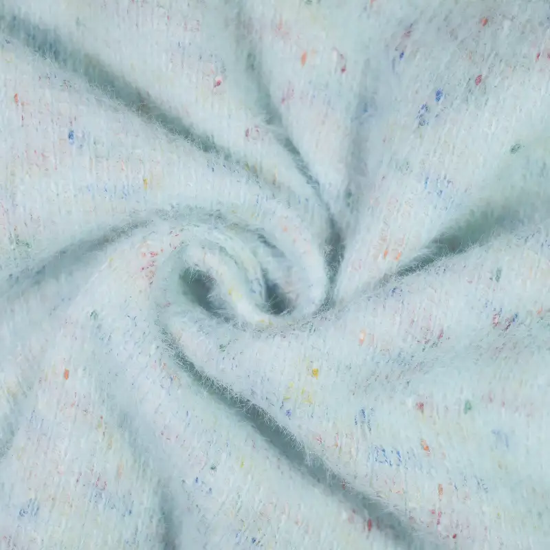 China Fabric for Open Cardigan (Sweater),Round Neck Pullover (Sweater),Crew Neck Pullover (Sweater),Crop Top Pullover (Sweater) Woolen Tweed Woolen Polyester Polyamide Cyan color buy from China wholesaler bulk order at wholesale price free worldwide shipping Alibaba