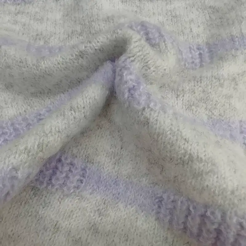 China Yarn for Hoodie,Open Cardigan (Sweater),Round Neck Pullover (Sweater),Crop Top Pullover (Sweater) Mossy Yarn Fancy Yarn Recycled Polyester Polyester Spandex Light purple, light gray color buy from China wholesaler bulk order at wholesale price free worldwide shipping Alibaba