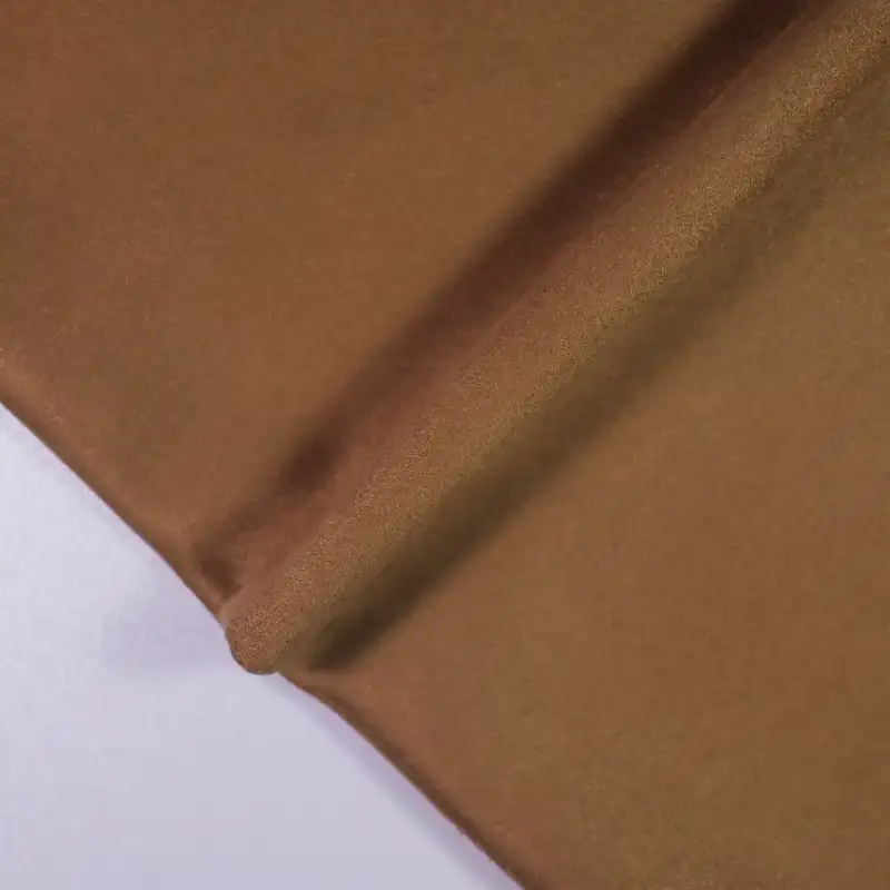 China Fabric for Jackets Suede Knit Fabric Polyester Spandex brown color buy from China wholesaler bulk order at wholesale price free worldwide shipping Alibaba