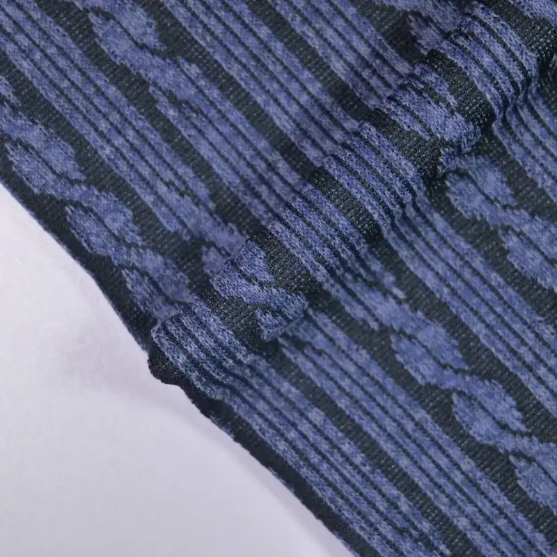 China Fabric for Jackets Jacquard Knit Fabric Polyester Rayon Spandex blue color buy from China wholesaler bulk order at wholesale price free worldwide shipping Alibaba