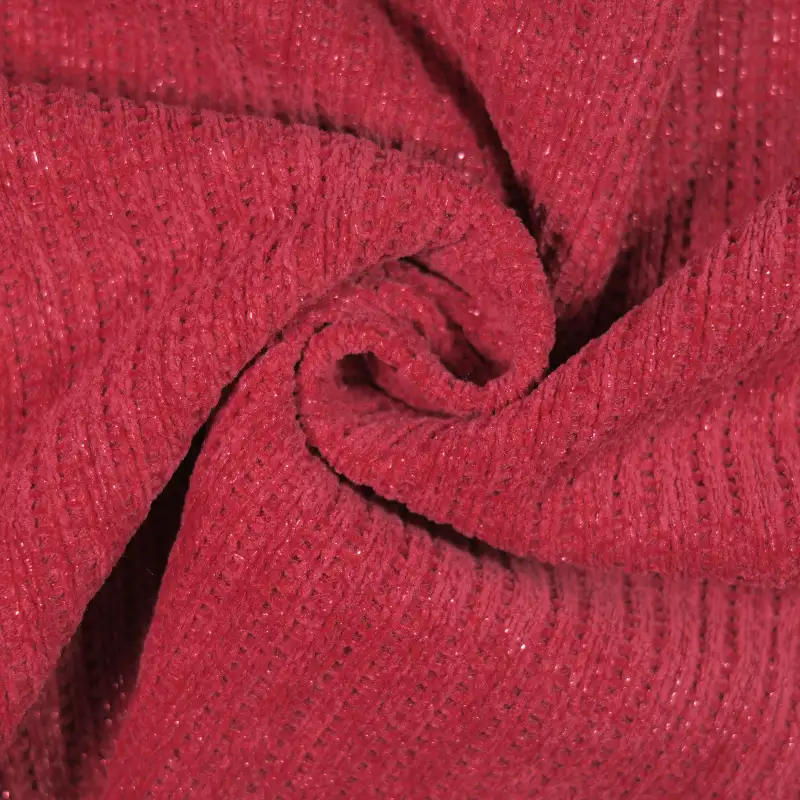 China Fabric for Open Cardigan (Sweater),Round Neck Pullover (Sweater),Crew Neck Pullover (Sweater),Crop Top Pullover (Sweater) Worsted Fancy Suiting Woolen METALLIC GOLD Polyester red color buy from China wholesaler bulk order at wholesale price free worldwide shipping Alibaba