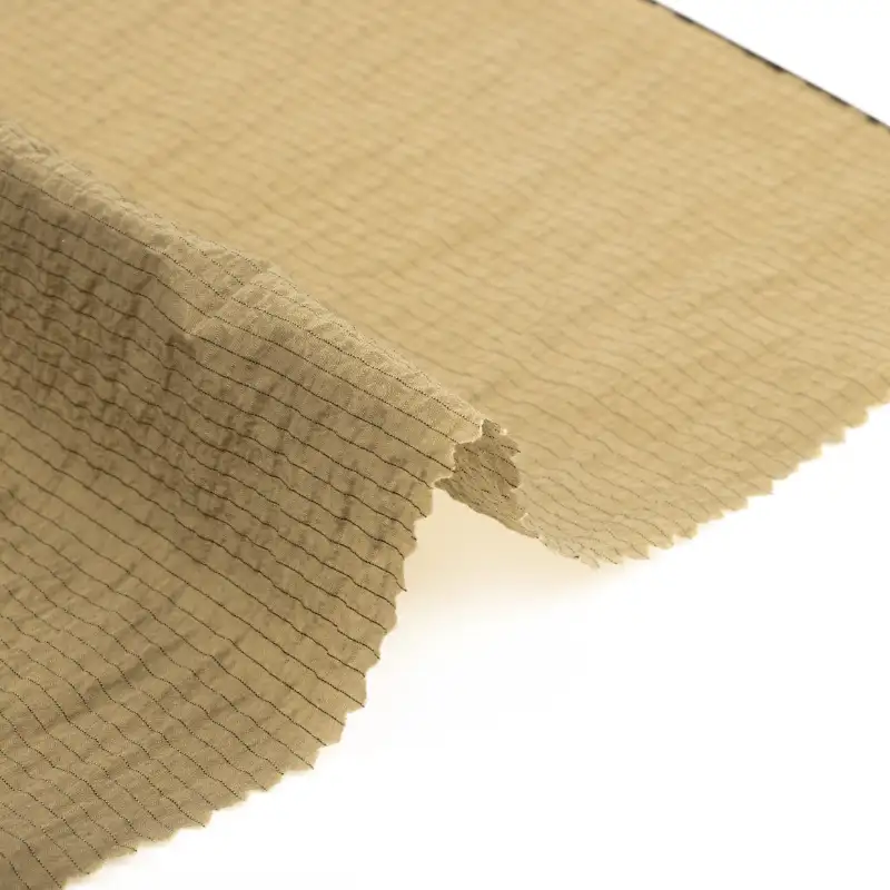 China Fabric for Crop Top,Bubble-Sleeve Crop Top Nylon Crepe Synthetic Woven Fabric Nylon brown color buy from China wholesaler bulk order at wholesale price free worldwide shipping Alibaba