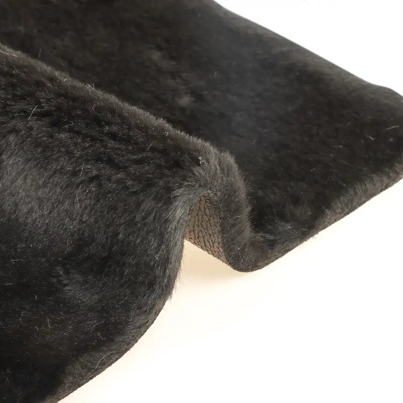 China Fabric for Jackets,Overcoat Fake Fur Knit Fabric Polyester black color buy from China wholesaler bulk order at wholesale price free worldwide shipping Alibaba