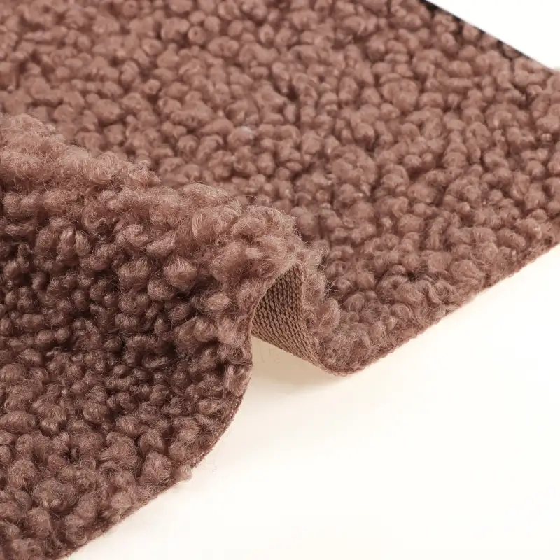 China Fabric for Padded Jacket,Overcoat Teddy Knit Fabric Polyester Brown color buy from China wholesaler bulk order at wholesale price free worldwide shipping Alibaba