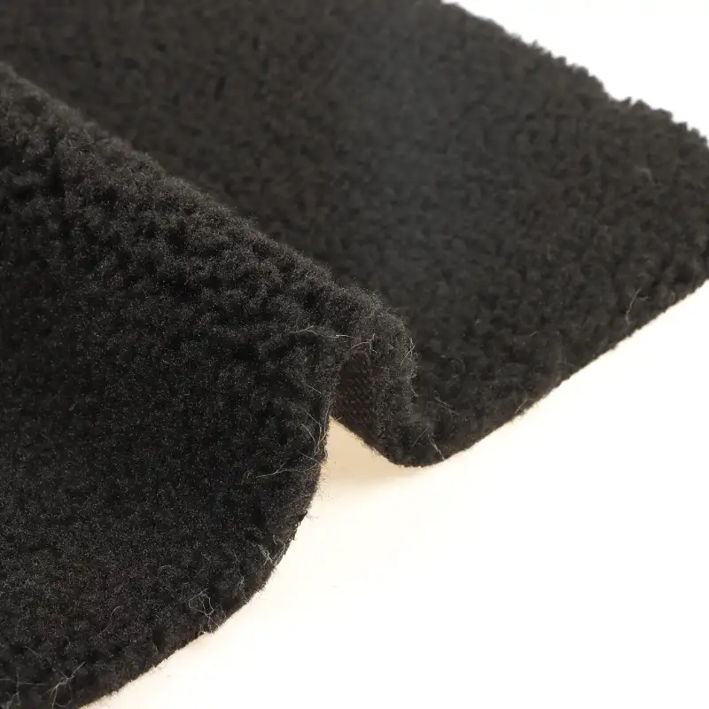 China Fabric for Jackets,Overcoat Sherpa Knit Fabric Polyester black color buy from China wholesaler bulk order at wholesale price free worldwide shipping Alibaba