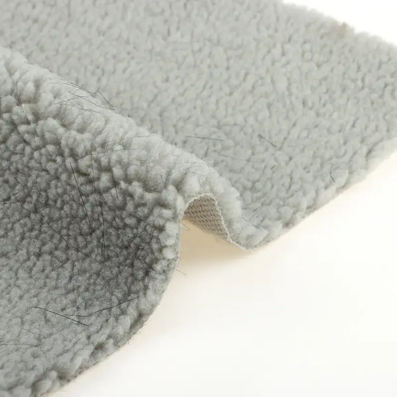 China Fabric for Jackets,Overcoat Sherpa Knit Fabric Polyester grey color buy from China wholesaler bulk order at wholesale price free worldwide shipping Alibaba