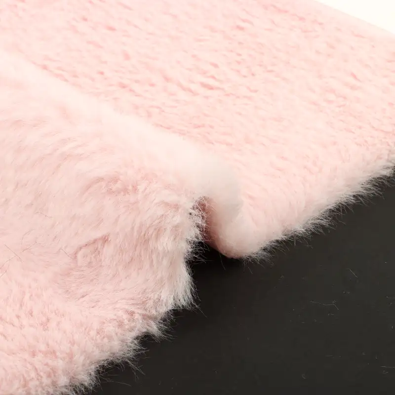 China Fabric for Jackets,Overcoat Fake Fur Knit Fabric Polyester pink color buy from China wholesaler bulk order at wholesale price free worldwide shipping Alibaba