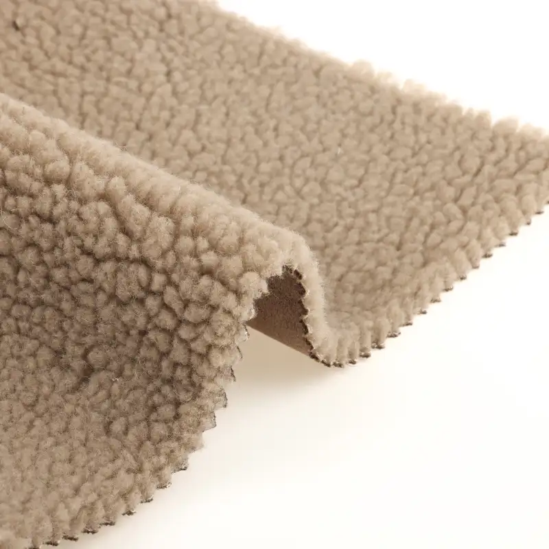 China Fabric for Jackets,Overcoat Sherpa Knit Fabric Polyester Brown color buy from China wholesaler bulk order at wholesale price free worldwide shipping Alibaba