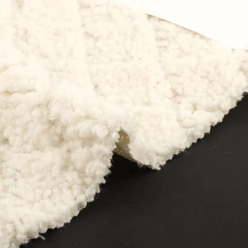 China Fabric for Jackets,Overcoat Teddy Knit Fabric Polyester cream color buy from China wholesaler bulk order at wholesale price free worldwide shipping Alibaba