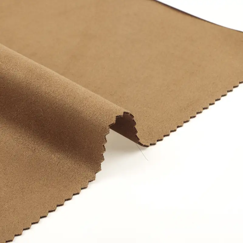 China Fabric for Jackets,Blazer,Trench Coat Suede Knit Fabric Polyester Spandex Brown color buy from China wholesaler bulk order at wholesale price free worldwide shipping Alibaba