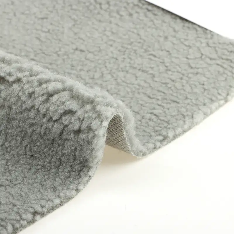China Fabric for Jackets,Overcoat Sherpa Knit Fabric Polyester grey color buy from China wholesaler bulk order at wholesale price free worldwide shipping Alibaba