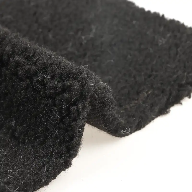China Fabric for Jackets,Overcoat Sherpa Knit Fabric Polyester black color buy from China wholesaler bulk order at wholesale price free worldwide shipping Alibaba