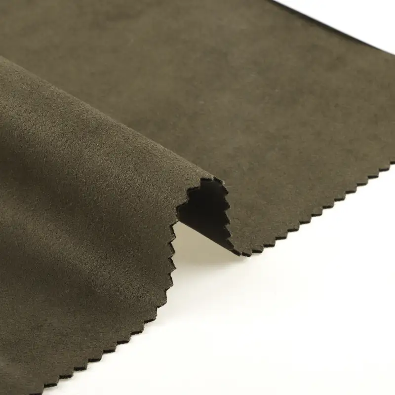 China Fabric for Jackets,Trench Coat Suede Knit Fabric Polyester Olive color buy from China wholesaler bulk order at wholesale price free worldwide shipping Alibaba