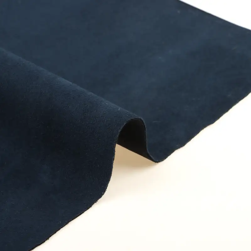 China Fabric for Jackets,Trench Coat Suede Knit Fabric Polyester Spandex Navy color buy from China wholesaler bulk order at wholesale price free worldwide shipping Alibaba