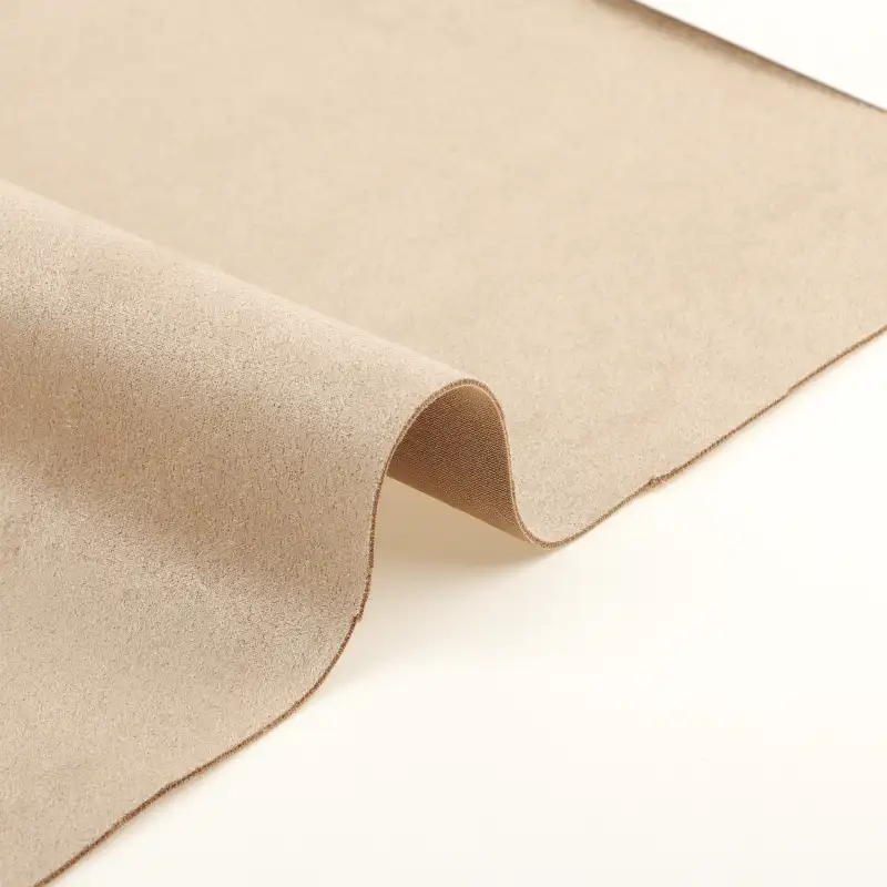China Fabric for Jackets,Skirt,Trench Coat Suede Knit Fabric Polyester Spandex Khaki color buy from China wholesaler bulk order at wholesale price free worldwide shipping Alibaba