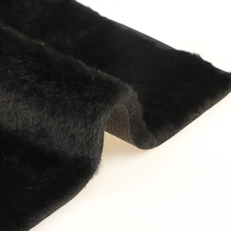 China Fabric for Overcoat Fake Fur Knit Fabric Polyester black color buy from China wholesaler bulk order at wholesale price free worldwide shipping Alibaba