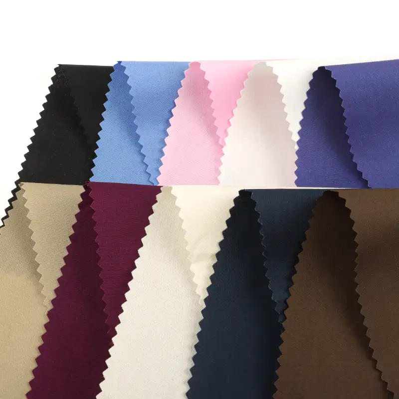 China Fabric for Pants,Skirt Poplin Woven Blended Fabric Polyester Cotton Spandex Pink Blue White Brown Black Navy Beige Red Khaki Indigo color buy from China wholesaler bulk order at wholesale price free worldwide shipping Alibaba