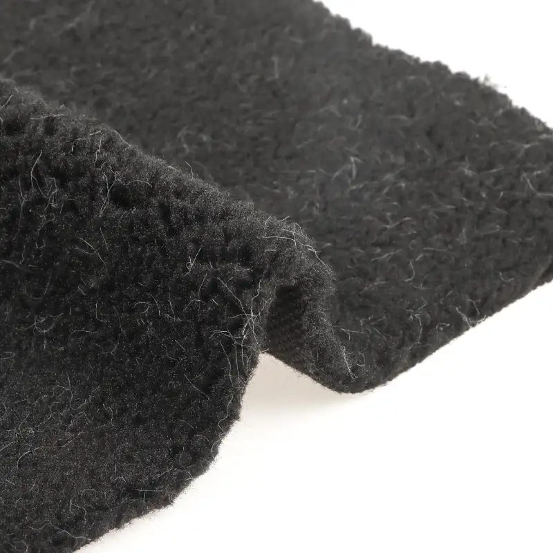 China Fabric for Padded Jacket,Overcoat,Sweatshirt Sherpa Knit Fabric Polyester Black color buy from China wholesaler bulk order at wholesale price free worldwide shipping Alibaba