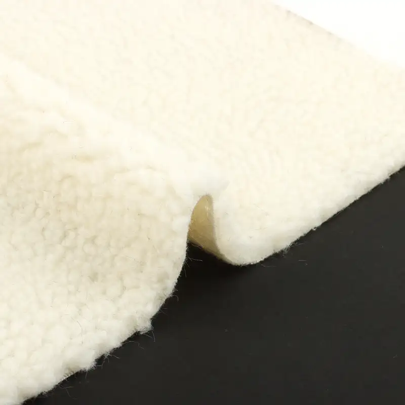 China Fabric for Jackets Sherpa Knit Fabric Polyester cream color buy from China wholesaler bulk order at wholesale price free worldwide shipping Alibaba