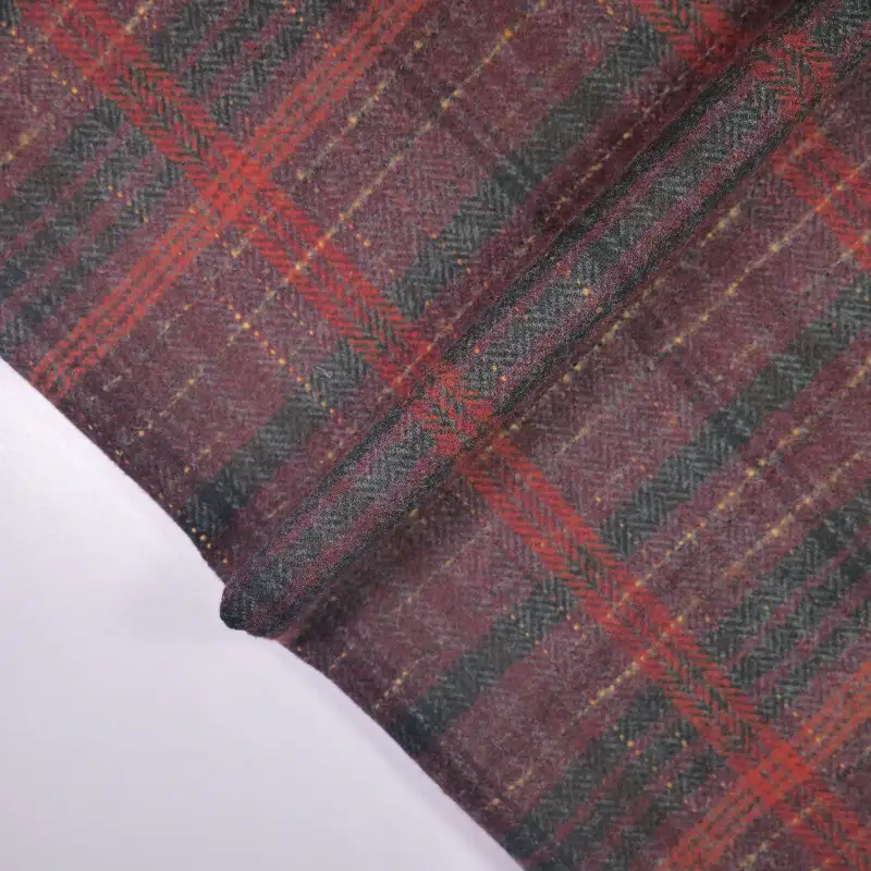 China Fabric for Trench Coat,Overcoat,Suit,Ski Suits,Uniform Yarn Dyed Check Woven Blended Fabric Polyester Wool RED color buy from China wholesaler bulk order at wholesale price free worldwide shipping Alibaba